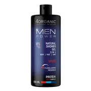 4Organic Men Power Sport, naturalny żel pod prysznic 3 w 1, 500 ml