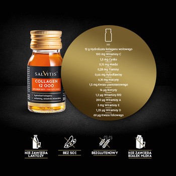 Salvitis Collagen 12000, kolagen do picia, płyn, 30 ml