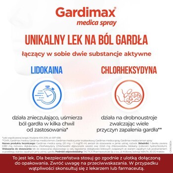 Gardimax medica spray, (20 mg + 5 mg)/10 ml, aerozol do stosowania w jamie ustnej, 30 ml