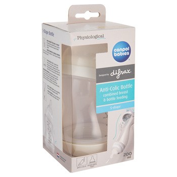 Canpol Babies S-Shape by Difrax, butelka antykolkowa szeroka PP, 200 ml