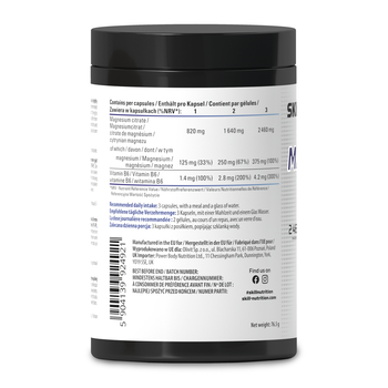 Skill Nutrition Magnesium Citrate + B6, kapsułki twarde, 90 szt.