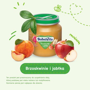 BoboVita, brzoskwinie i jabłka, 4 m+, 125 g