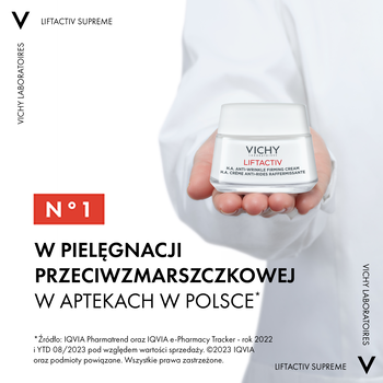 Vichy Liftactiv Supreme, przeciwzmarszczkowy krem ujędrniający do skóry normalnej i mieszanej, 50 ml