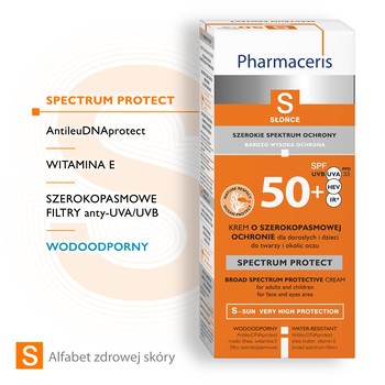 Pharmaceris S SPECTRUM PROTECT, krem o szerokopasmowej ochronie do twarzy i okolic oczu SPF 50+, 50 ml