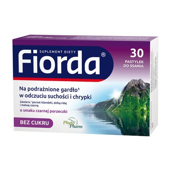 Fiorda, pastylki do ssania o smaku czarnej porzeczki, 30 szt.