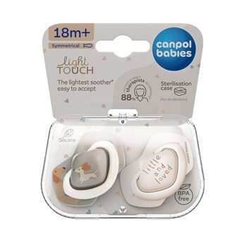 Canpol Babies, smoczek silikonowy 18m+ symetryczny Dogs, 2 szt.