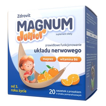 Zdrovit Magnum Junior, od 3 roku życia, proszek, 20 saszetek