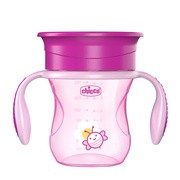 Chicco, Kubek 360⁰ do samodzielnego picia, różowy, 12 m+, 200 ml, 1 szt.