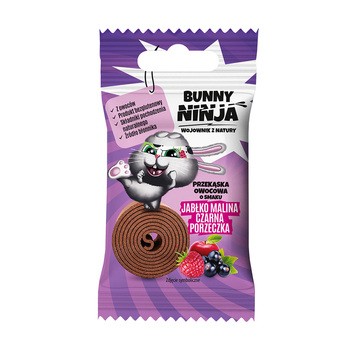 Bunny Ninja, przekąska owocowa jabłko-malina-czarna porzeczka, 15 g