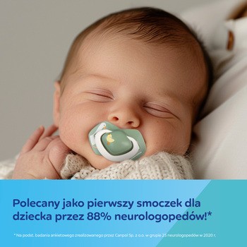 Canpol Babies, smoczek silikonowy Light touch 6-18 m symetryczny Goose, 2 szt.