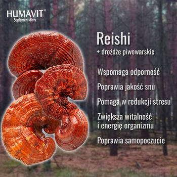 Humavit Reishi Lakownica Lśniąca + Drożdże Piwowarskie, tabletki, 150 szt.
