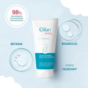 Oillan Baby, żel do mycia ciała i włosów 3 w 1, 100 ml