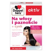 Doppelherz aktiv Na włosy i paznokcie + cynk, kapsułki, 30 szt.