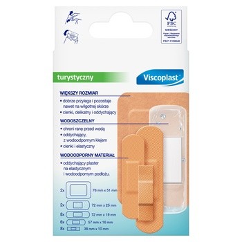 Viscoplast, Zestaw Turystyczny, plastry z opatrunkiem, 26 szt. (22 + 4 GRATIS)