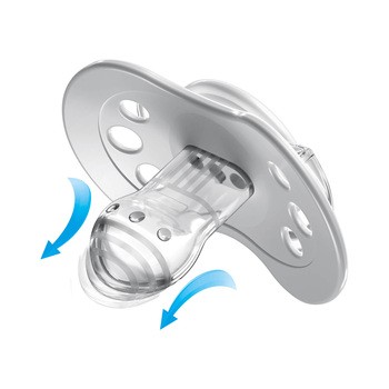 Canpol Lovi, smoczek uspokajający silikonowy, dynamiczny, Salt&Pepper, 18 m+, 2 szt.