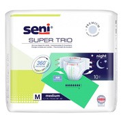 Seni Super Trio, pieluchomajtki dla dorosłych, rozmiar M, 10 szt.