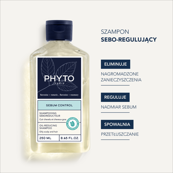 Phyto Sebum Control, szampon, sebo-regulujący, 250 ml