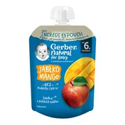Gerber Natural, Deserek Jabłko mango, tubka, 6 m+, 80 g