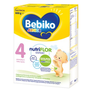 Bebiko Junior 4 NUTRIflor Expert, odżywcza formuła na bazie mleka, powyżej 2. roku życia, proszek, 600 g