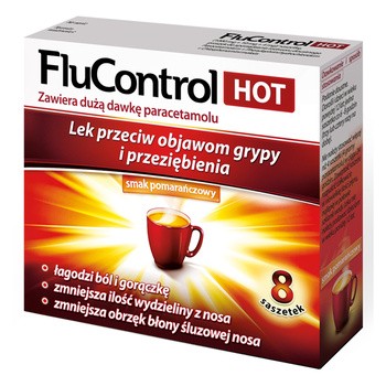 Flucontrol Hot, proszek do sporządzania roztworu doustnego, 5,5g, 8 saszetek