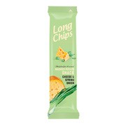 Long Chips Cheese & Spring Onion, chipsy ziemniaczane o smaku sera z cebulką, 75 g