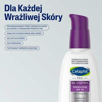 Cetaphil PRO Oil Control, krem nawilżająco-matujący, SPF 30, 118 ml