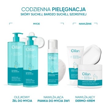 Oillan, nawilżająca pianka do mycia 3w1, 200 ml