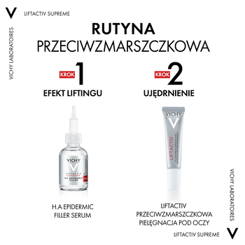 Vichy Liftactiv, przeciwzmarszczkowa pielęgnacja ujędrniająca pod oczy z kwasem hialuronowym, 15 ml