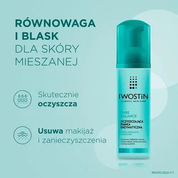 Iwostin Pure Balance, oczyszczająca pianka enzymatyczna, 150 ml