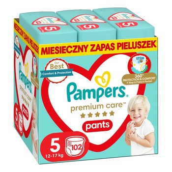 Pampers Premium Care Pants 5 (12-17 kg), pieluchomajtki jednorazowe, 102 szt.