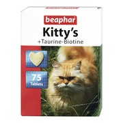 Beaphar Kitty`s + Taurine - biotine, tabletki witaminowe dla kotów, 75 szt.