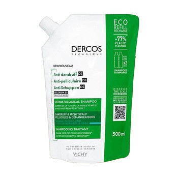 Vichy Dercos DS, szampon przeciwłupieżowy, włosy suche, opakowanie uzupełniające, 390 ml