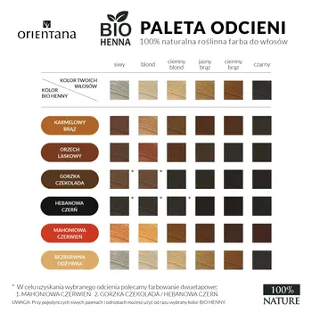 Orientana Bio Henna, naturalna roślinna odżywka do włosów długich, bezbarwna, 100 g