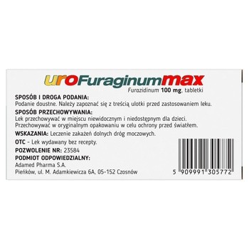 UroFuraginum Max, 100 mg, tabletki, 30 szt.