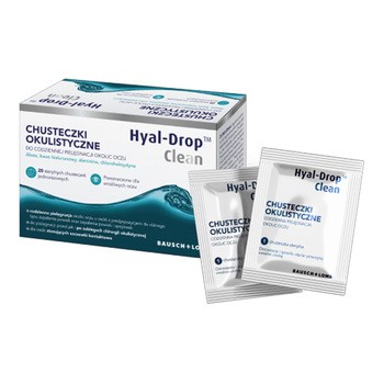 Hyal-Drop Clean, chusteczki okulistyczne, 20 saszetek