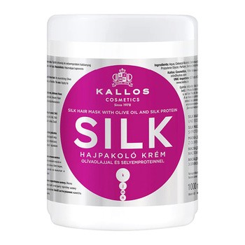 Kallos Kjmn, maska wygładzająca dla włosów suchych i pozbawionych blasku, Silk, 1000 ml