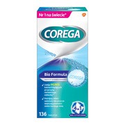 Corega Tabs Bio Formula, tabletki do czyszczenia protez zębowych 4w1, 136 szt.