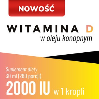BioricQPharma Witamina D w oleju konopnym, krople, 30 ml