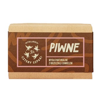 Mydlarnia 4 Szpaki, mydło naturalne w kostce, Piwne, 110 g