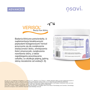 Osavi Kolagen Włosy, Skóra i Paznokcie, proszek, smak owoce leśne,150 g