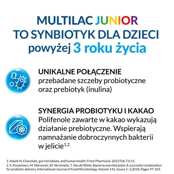 Multilac Junior synbiotyk (probiotyk + prebiotyk), 20 szt