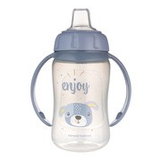 Canpol Babies, kubek treningowy Cute Animlas, 320 ml, niebieski, 1 szt.
