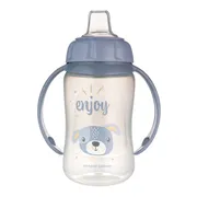 Canpol Babies, kubek treningowy Cute Animlas, 320 ml, niebieski, 1 szt.