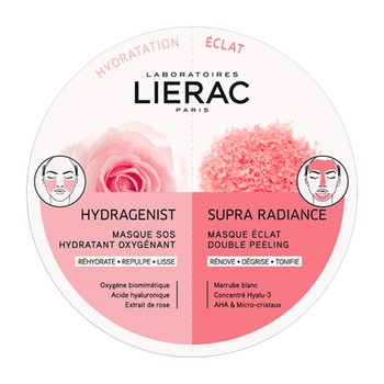 Lierac Duo Mask Hydragenist & Supra Radiance, intensywne nawilżenie i przywrócenie blasku, 2 x 6 ml