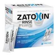 Zatoxin Rinse, zestaw do płukania nosa i zatok, zestaw uzupełniający, 28 sasz.