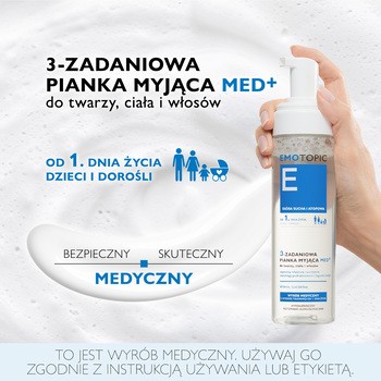 Emotopic Med+, 3-zadaniowa pianka myjąca, 200 ml