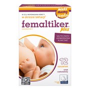 Femaltiker Plus, wsparcie laktacji, smak czekoladowy, proszek w saszetkach, 12 szt.