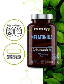 Essensey Melatonina, Szybsze zasypianie, kapsułki, 120 szt.
