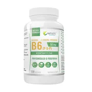 Wish Witamina B6 (P-5-P) 50mg Koenzymatyczna + L-Leucyna + Prebiotyk, kapsułki, 120szt.