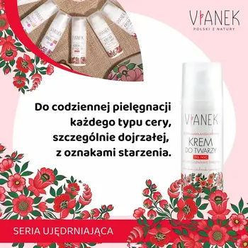 Vianek, przeciwzmarszczkowy krem na noc, cera z oznakami starzenia, 50 ml